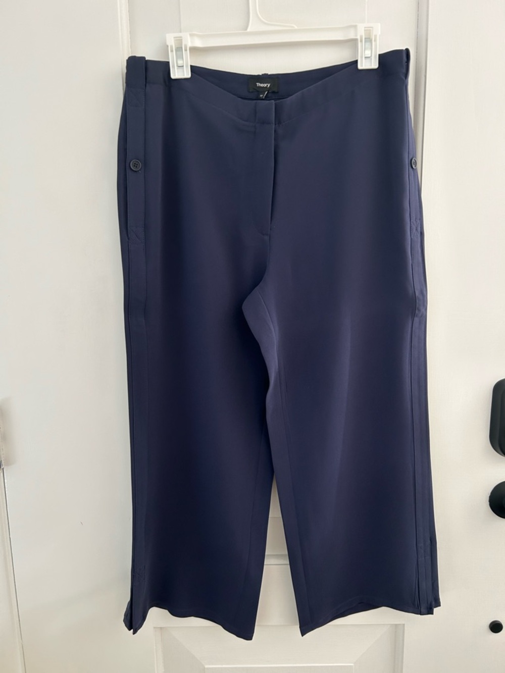 Theory Navy Cropped Lightweight Dress Pants